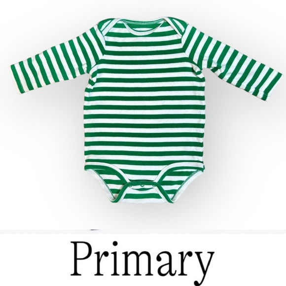 Primary Green Striped Onesie, Size 0-3 M, MSRP $16.50 - Picture 2 of 5